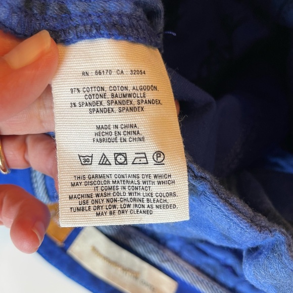 Anthropologie Pilcro Womens Moto Pants Ankle Zip Diamond Stitched / size 2 Blue - Picture 9 of 14